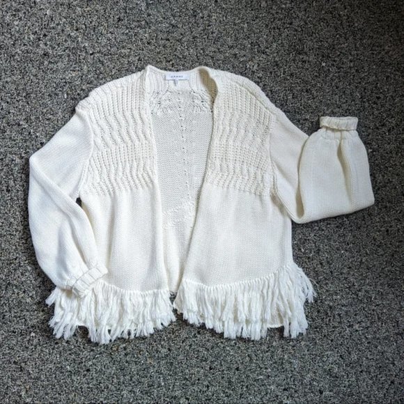 Frame Revolve Knit Fringe Cardigan - Picture 1 of 6